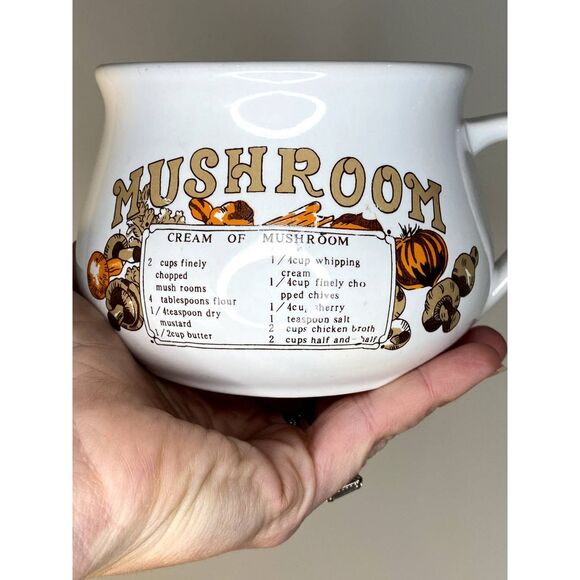 Vintage Dat'l Do-It Mushroom Soup Recipe Soup Mug 1970s - Picture 1 of 8